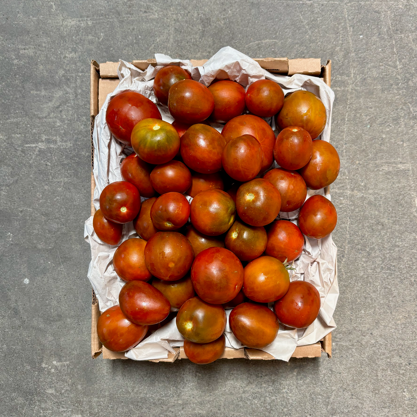 Box of Organic Black Prince Heirloom Tomatoes