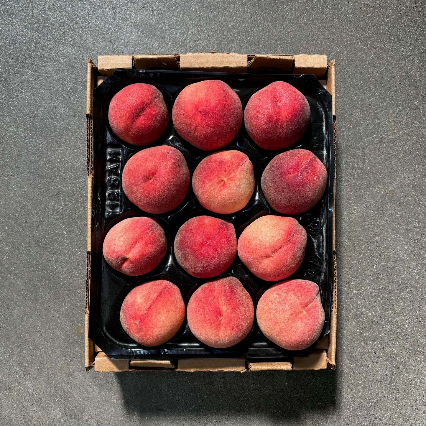 Half Flat of Organic September Snow White Peaches