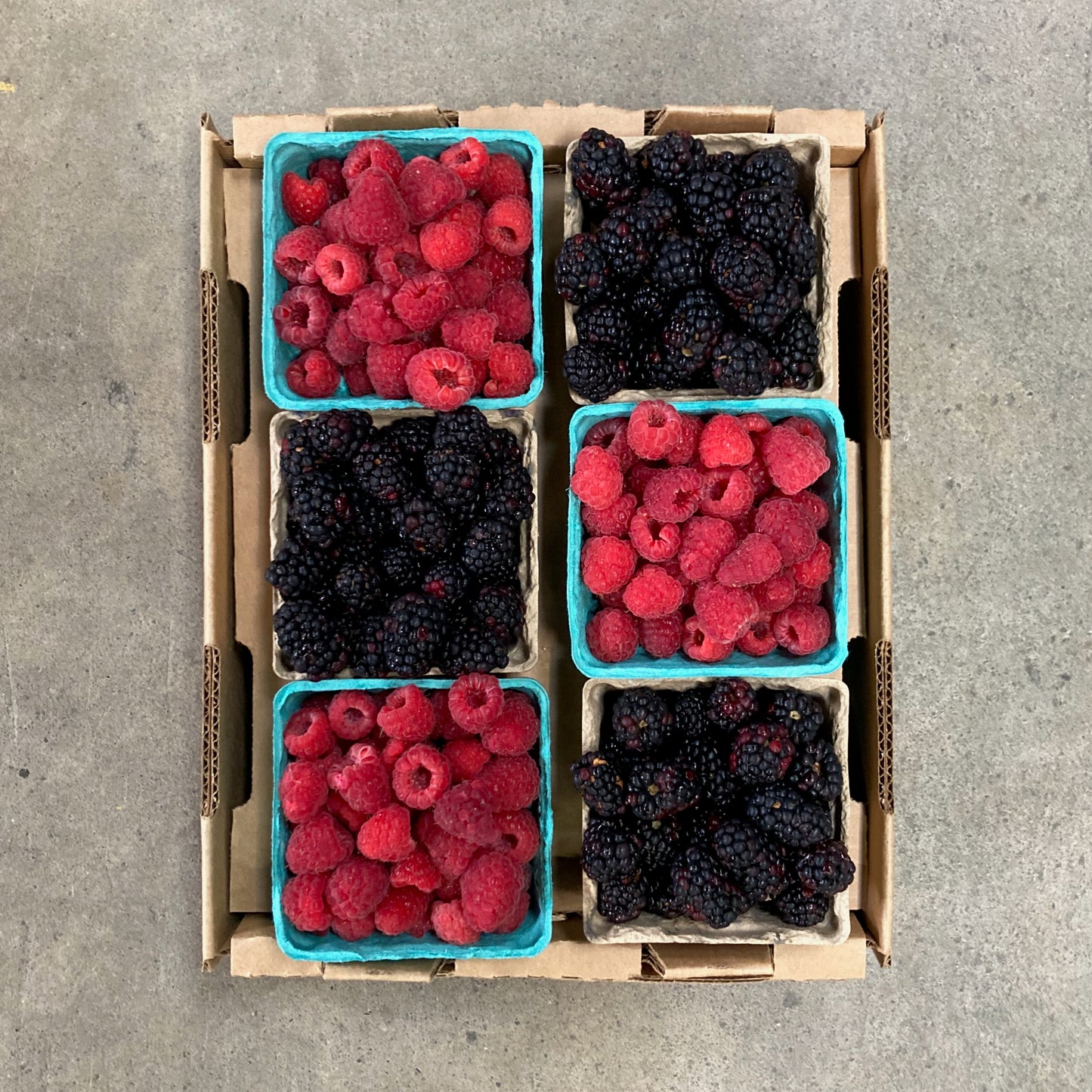 Half Flat of Organic Raspberries & Blackberries