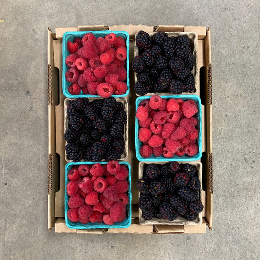 Half Flat of Organic Raspberries & Blackberries