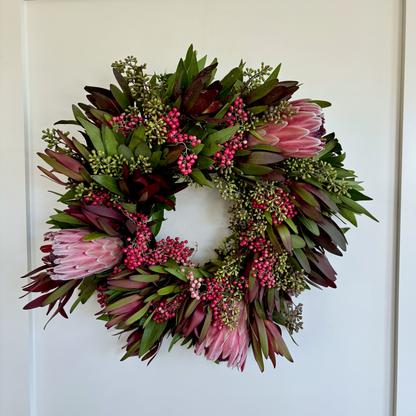 Jill's Holiday Protea Wreath