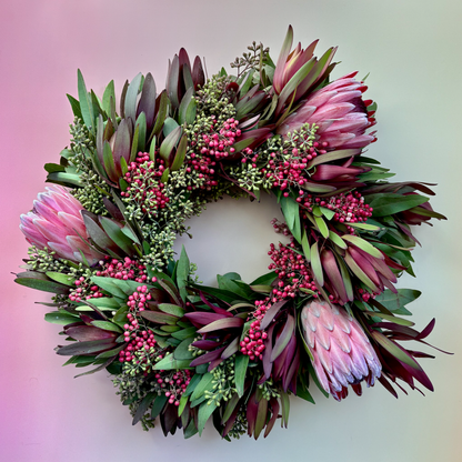 Jill's Holiday Protea Wreath