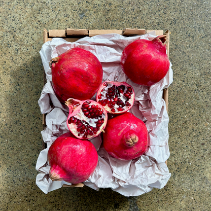 Organic Red Silk Pomegranates
